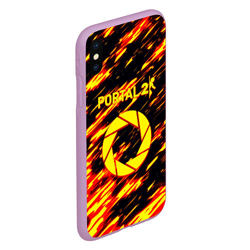 Чехол iPhone XS Max матовый Portal огненный стиль / 3D-Сиреневый – фото 2