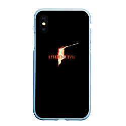 Чехол iPhone XS Max матовый Resident Evil 5, цвет: 3D-голубой