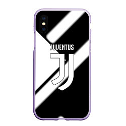 Чехол iPhone XS Max матовый Juventus geometry steel, цвет: 3D-светло-сиреневый