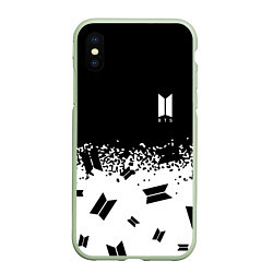 Чехол iPhone XS Max матовый Marshmello dj pattern краски, цвет: 3D-салатовый