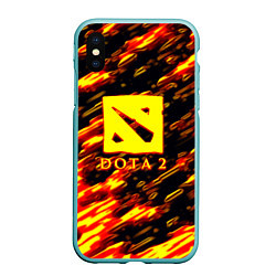 Чехол iPhone XS Max матовый DOTA2 огенный стиль текстура, цвет: 3D-мятный