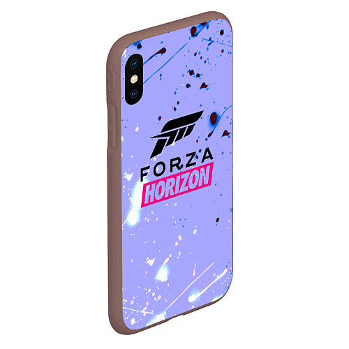 Чехол iPhone XS Max матовый Forza Horizon краски текстура / 3D-Коричневый – фото 2