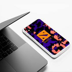 Чехол iPhone XS Max матовый DOTA 2 камуфляж, цвет: 3D-белый — фото 2