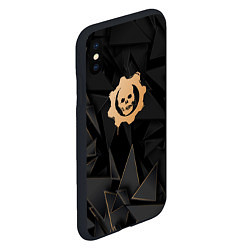 Чехол iPhone XS Max матовый Gears of War golden poly, цвет: 3D-черный — фото 2