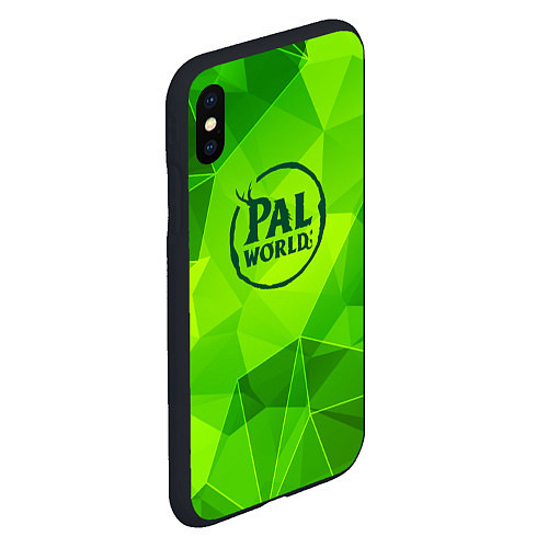 Чехол iPhone XS Max матовый Palworld green poly / 3D-Черный – фото 2