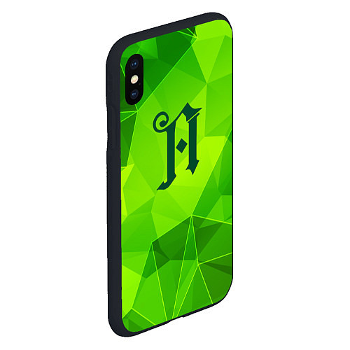 Чехол iPhone XS Max матовый Architects green poly / 3D-Черный – фото 2