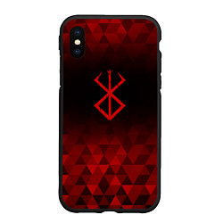 Чехол iPhone XS Max матовый Berserk red poly, цвет: 3D-черный