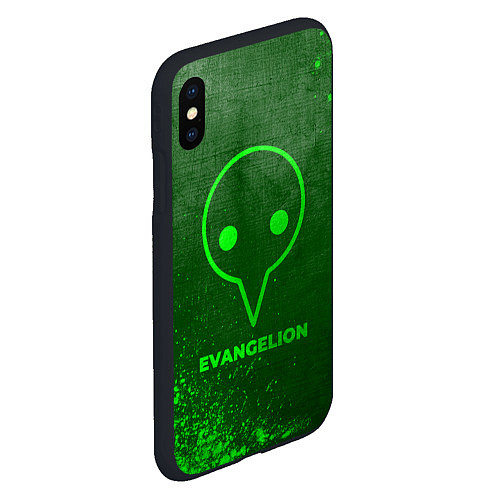 Чехол iPhone XS Max матовый Evangelion - green gradient / 3D-Черный – фото 2