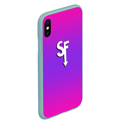 Чехол iPhone XS Max матовый Sally Face neon gradient / 3D-Мятный – фото 2