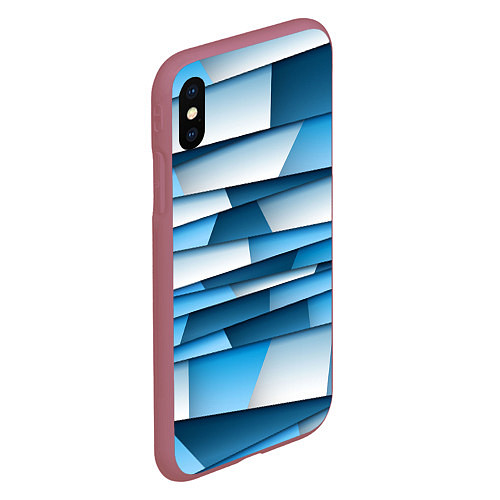 Чехол iPhone XS Max матовый Geometry line / 3D-Малиновый – фото 2