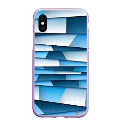 Чехол iPhone XS Max матовый Geometry line, цвет: 3D-сиреневый