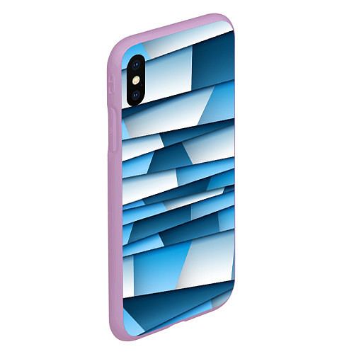 Чехол iPhone XS Max матовый Geometry line / 3D-Сиреневый – фото 2