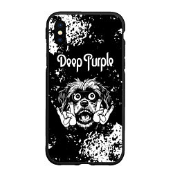 Чехол iPhone XS Max матовый Deep Purple рок пес, цвет: 3D-черный