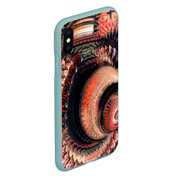 Чехол iPhone XS Max матовый Оптическая абстракция текстура, цвет: 3D-мятный — фото 2