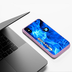 Чехол iPhone XS Max матовый BMW flower flame, цвет: 3D-сиреневый — фото 2