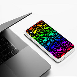 Чехол iPhone XS Max матовый Marshmello neon steel pattern, цвет: 3D-белый — фото 2