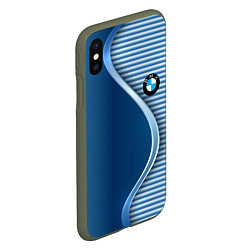 Чехол iPhone XS Max матовый BMW текстура, цвет: 3D-темно-зеленый — фото 2