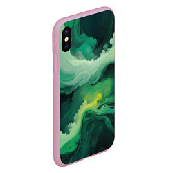 Чехол iPhone XS Max матовый Изумрудные волны, цвет: 3D-розовый — фото 2