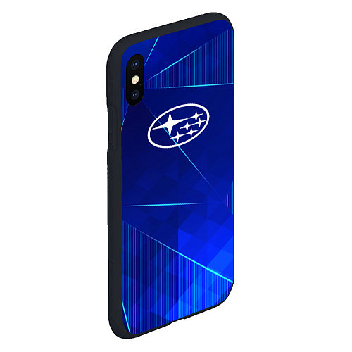 Чехол iPhone XS Max матовый Subaru blue poly / 3D-Черный – фото 2