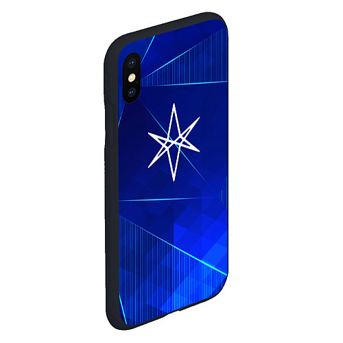 Чехол iPhone XS Max матовый Bring Me the Horizon blue poly / 3D-Черный – фото 2