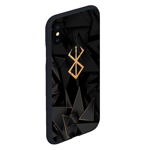 Чехол iPhone XS Max матовый Berserk golden poly / 3D-Черный – фото 2