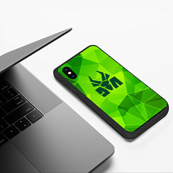 Чехол iPhone XS Max матовый Die Antwoord green poly, цвет: 3D-черный — фото 2