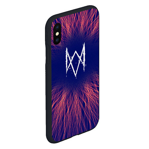 Чехол iPhone XS Max матовый Watch Dogs red energy / 3D-Черный – фото 2