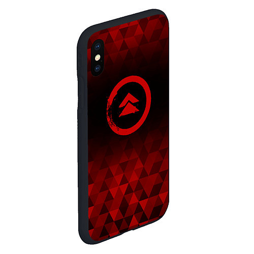 Чехол iPhone XS Max матовый Ghost of Tsushima red poly / 3D-Черный – фото 2