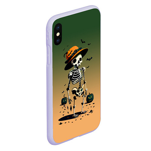 Чехол iPhone XS Max матовый Funny skeleton - ai art fantasy / 3D-Светло-сиреневый – фото 2