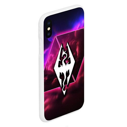 Чехол iPhone XS Max матовый The Elder Scrolls neon game / 3D-Белый – фото 2