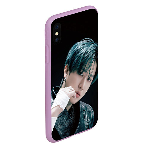 Чехол iPhone XS Max матовый Stray Kids Changbin Giant concept / 3D-Сиреневый – фото 2