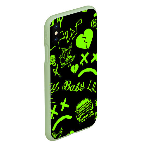 Чехол iPhone XS Max матовый Lil Peep кислота / 3D-Салатовый – фото 2