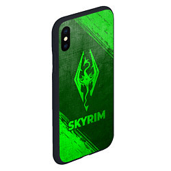 Чехол iPhone XS Max матовый Skyrim - green gradient, цвет: 3D-черный — фото 2