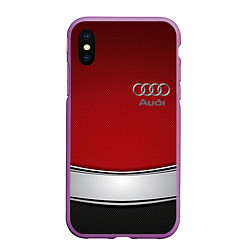 Чехол iPhone XS Max матовый Audi metal car steel, цвет: 3D-фиолетовый