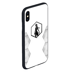 Чехол iPhone XS Max матовый Tomb Raider white poly, цвет: 3D-черный — фото 2