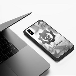 Чехол iPhone XS Max матовый Gears of War - white gradient, цвет: 3D-черный — фото 2