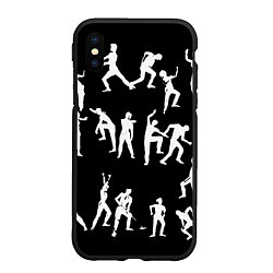 Чехол iPhone XS Max матовый Silhouettes of moving people, цвет: 3D-черный