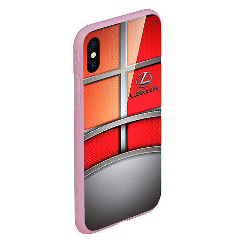 Чехол iPhone XS Max матовый Lexus carbon car / 3D-Розовый – фото 2