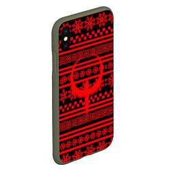 Чехол iPhone XS Max матовый Quake winter pattern, цвет: 3D-темно-зеленый — фото 2