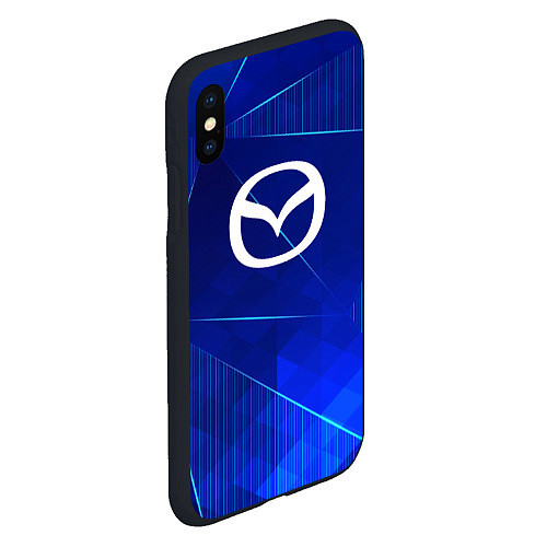 Чехол iPhone XS Max матовый Mazda blue poly / 3D-Черный – фото 2