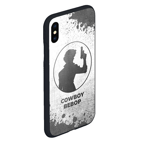 Чехол iPhone XS Max матовый Cowboy Bebop - white gradient / 3D-Черный – фото 2