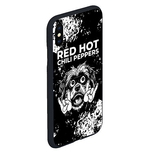 Чехол iPhone XS Max матовый Red Hot Chili Peppers рок пес / 3D-Черный – фото 2