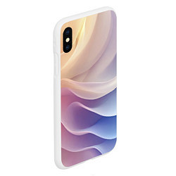 Чехол iPhone XS Max матовый Текстура с градиентом волны, цвет: 3D-белый — фото 2