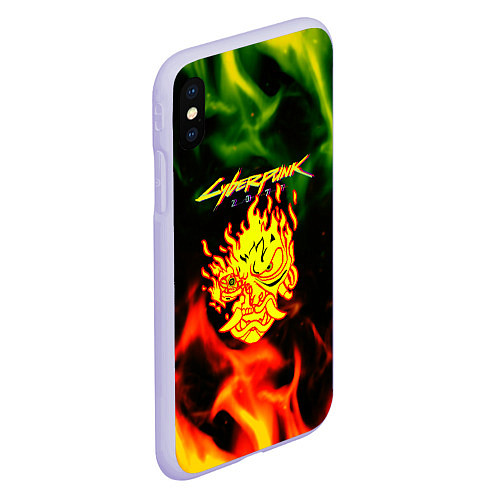 Чехол iPhone XS Max матовый Cyberpunk 2077 fere steel / 3D-Светло-сиреневый – фото 2