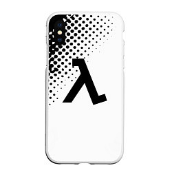 Чехол iPhone XS Max матовый Half-life pattern black, цвет: 3D-белый