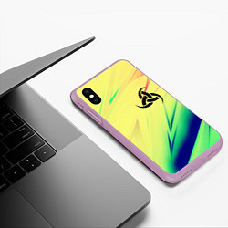 Чехол iPhone XS Max матовый Славянская символики лого, цвет: 3D-сиреневый — фото 2