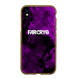 Чехол iPhone XS Max матовый Farcry neon fire, цвет: 3D-коричневый