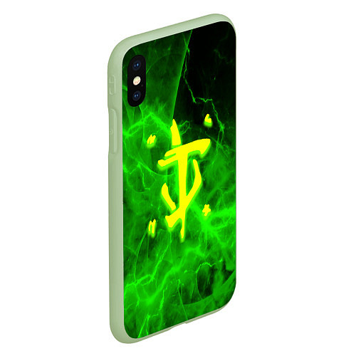 Чехол iPhone XS Max матовый Doom storm green / 3D-Салатовый – фото 2