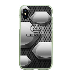 Чехол iPhone XS Max матовый Lexus карбон стиль, цвет: 3D-салатовый