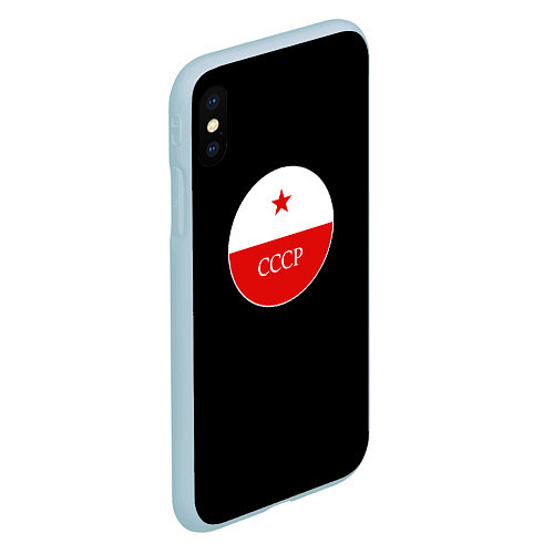 Чехол iPhone XS Max матовый USSR logo steel / 3D-Голубой – фото 2